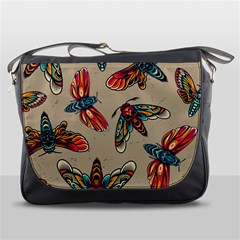 Tattoos Colorful Seamless Pattern Messenger Bag by Amaryn4rt