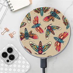 Tattoos Colorful Seamless Pattern Wireless Fast Charger(white) by Amaryn4rt