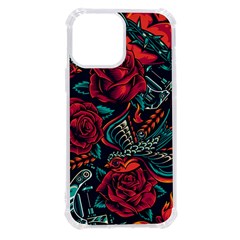 Vintage Flash Tattoos Designs Seamless Pattern Iphone 13 Pro Max Tpu Uv Print Case by Amaryn4rt