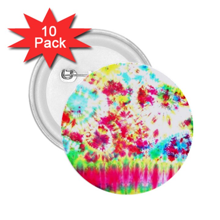 Pattern Decorated Schoolbus Tie Dye 2.25  Buttons (10 pack) 