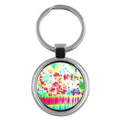 Pattern Decorated Schoolbus Tie Dye Key Chain (round) by Amaryn4rt