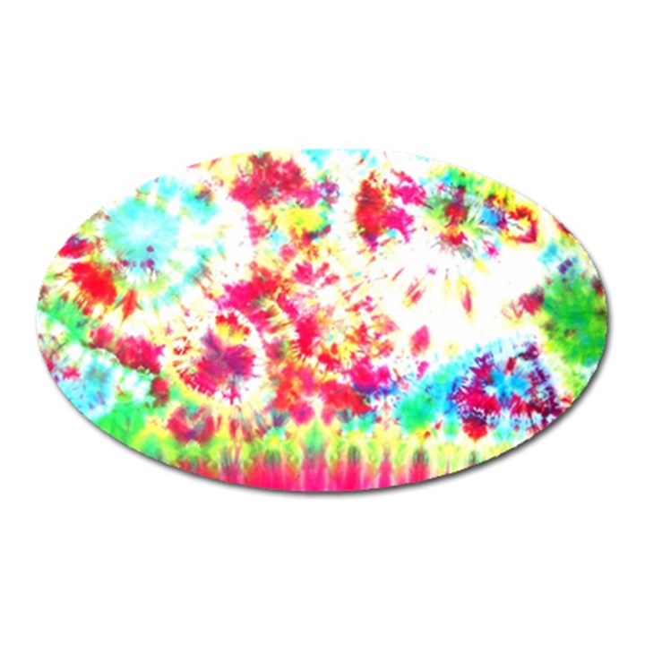 Pattern Decorated Schoolbus Tie Dye Oval Magnet