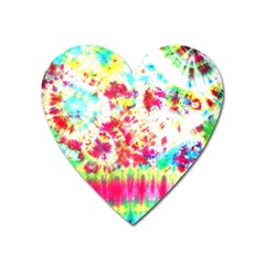 Pattern Decorated Schoolbus Tie Dye Heart Magnet by Amaryn4rt