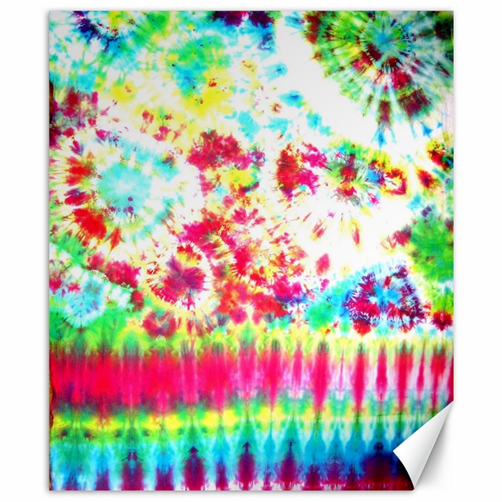 Pattern Decorated Schoolbus Tie Dye Canvas 8  x 10 