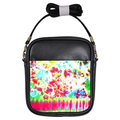 Pattern Decorated Schoolbus Tie Dye Girls Sling Bag by Amaryn4rt