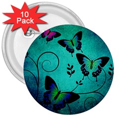 Texture Butterflies Background 3  Buttons (10 Pack)  by Amaryn4rt