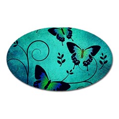 Texture Butterflies Background Oval Magnet by Amaryn4rt