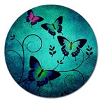 Texture Butterflies Background Magnet 5  (Round) Front