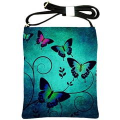 Texture Butterflies Background Shoulder Sling Bag by Amaryn4rt