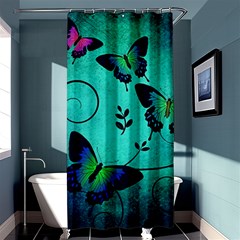 Texture Butterflies Background Shower Curtain 36  X 72  (stall)  by Amaryn4rt