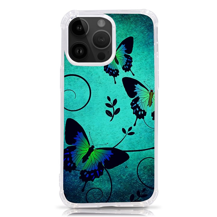 Texture Butterflies Background iPhone 14 Pro Max TPU UV Print Case