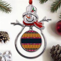 Pattern Ornaments Africa Safari Summer Graphic Metal Snowman Ornament by Amaryn4rt