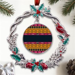 Pattern Ornaments Africa Safari Summer Graphic Metal X mas Wreath Holly Leaf Ornament