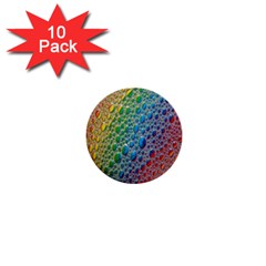 Bubbles Rainbow Colourful Colors 1  Mini Buttons (10 Pack)  by Amaryn4rt