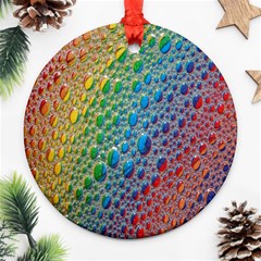 Bubbles Rainbow Colourful Colors Round Ornament (two Sides) by Amaryn4rt