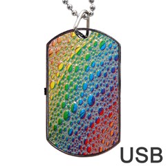 Bubbles Rainbow Colourful Colors Dog Tag Usb Flash (two Sides) by Amaryn4rt