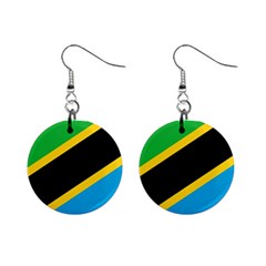 Flag Of Tanzania Mini Button Earrings by Amaryn4rt