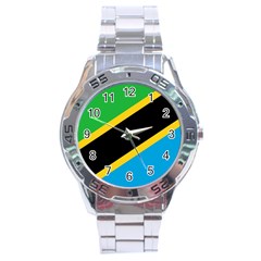 Flag Of Tanzania Stainless Steel Analogue Watch by Amaryn4rt