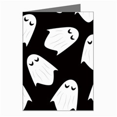 Ghost Halloween Pattern Greeting Cards (pkg Of 8) by Amaryn4rt