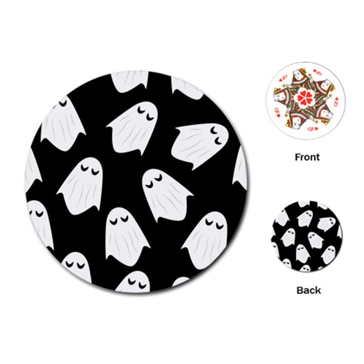 Ghost Halloween Pattern Playing Cards Single Design (Round)