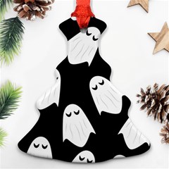 Ghost Halloween Pattern Christmas Tree Ornament (two Sides) by Amaryn4rt