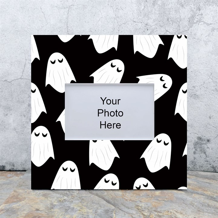 Ghost Halloween Pattern White Box Photo Frame 4  x 6 