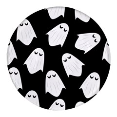 Ghost Halloween Pattern Round Glass Fridge Magnet (4 Pack)