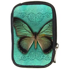 Butterfly Background Vintage Old Grunge Compact Camera Leather Case by Amaryn4rt