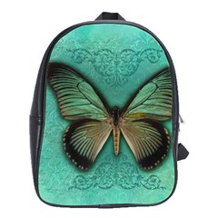 Butterfly Background Vintage Old Grunge School Bag (large) by Amaryn4rt