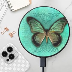 Butterfly Background Vintage Old Grunge Wireless Fast Charger(black) by Amaryn4rt