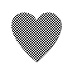 Black And White Checkerboard Background Board Checker Heart Magnet by Amaryn4rt