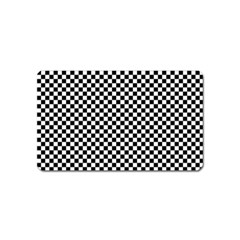 Black And White Checkerboard Background Board Checker Magnet (name Card) by Amaryn4rt