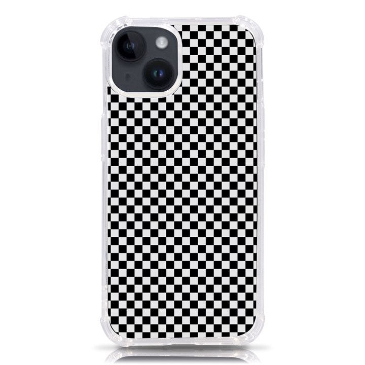 Black And White Checkerboard Background Board Checker iPhone 14 TPU UV Print Case