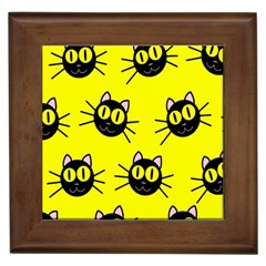 Cats Heads Pattern Design Framed Tile by Amaryn4rt