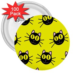 Cats Heads Pattern Design 3  Buttons (100 Pack)  by Amaryn4rt