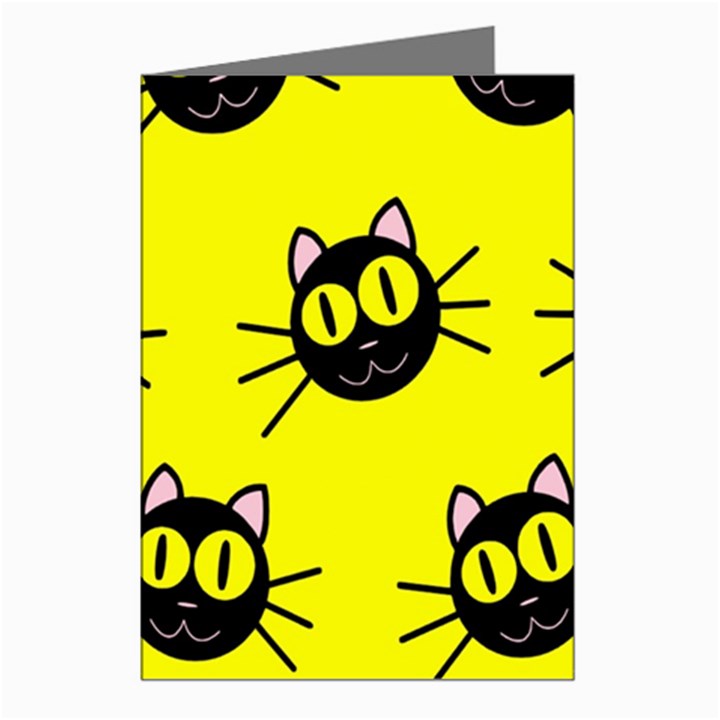 Cats Heads Pattern Design Greeting Cards (Pkg of 8)