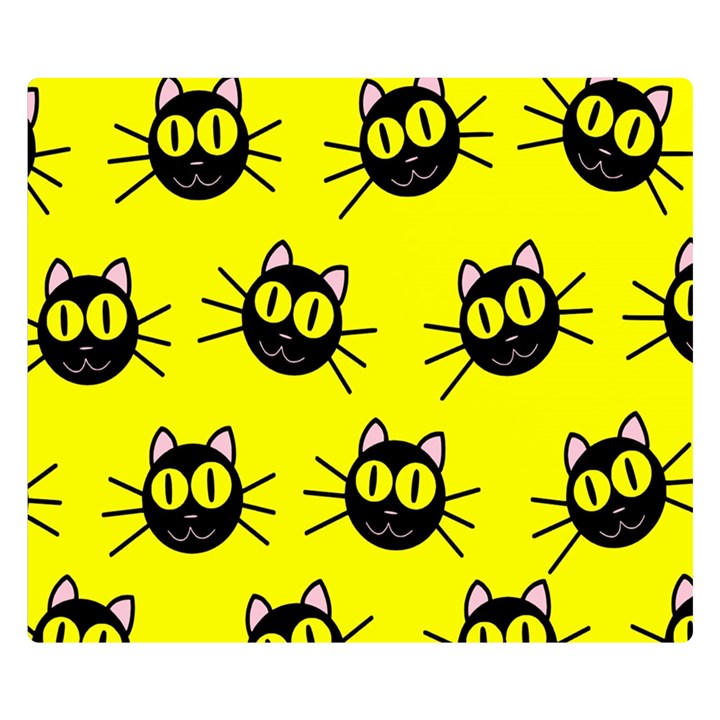 Cats Heads Pattern Design Two Sides Premium Plush Fleece Blanket (Small)