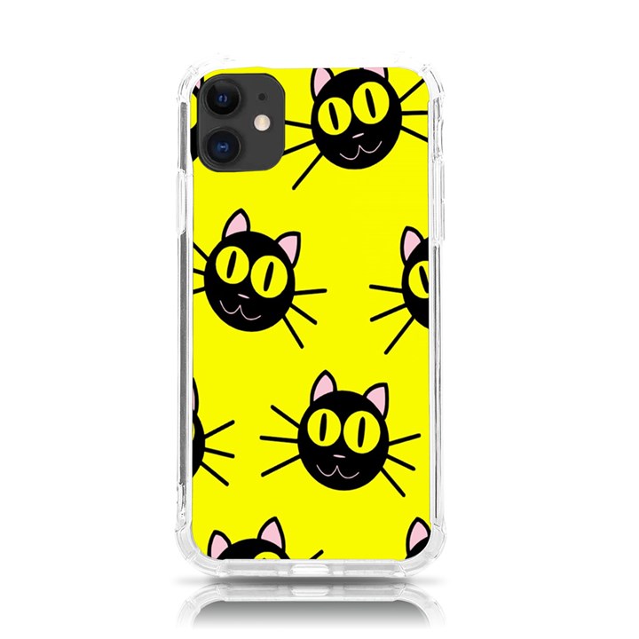 Cats Heads Pattern Design iPhone 11 TPU UV Print Case