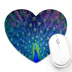 Amazing Peacock Heart Mousepad by Simbadda