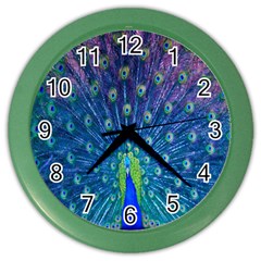 Amazing Peacock Color Wall Clock by Simbadda