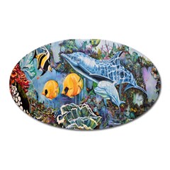 Colorful Aquatic Life Wall Mural Oval Magnet by Simbadda