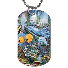 Colorful Aquatic Life Wall Mural Dog Tag (one Side) by Simbadda