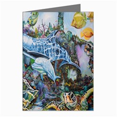 Colorful Aquatic Life Wall Mural Greeting Cards (pkg Of 8) by Simbadda