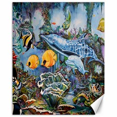 Colorful Aquatic Life Wall Mural Canvas 16  X 20  by Simbadda