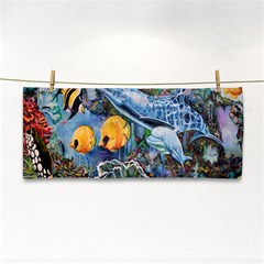 Colorful Aquatic Life Wall Mural Hand Towel by Simbadda