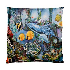 Colorful Aquatic Life Wall Mural Standard Cushion Case (one Side) by Simbadda