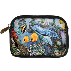 Colorful Aquatic Life Wall Mural Digital Camera Leather Case by Simbadda