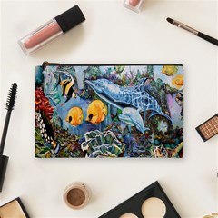 Colorful Aquatic Life Wall Mural Cosmetic Bag (medium) by Simbadda