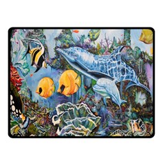 Colorful Aquatic Life Wall Mural Fleece Blanket (small) by Simbadda