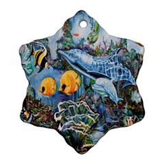 Colorful Aquatic Life Wall Mural Ornament (snowflake) by Simbadda